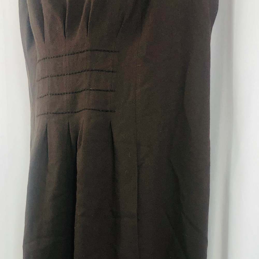 Ellen Tracy Wool fleece pleated front sleeveless dress pockets 16 - Picture 2 of 16